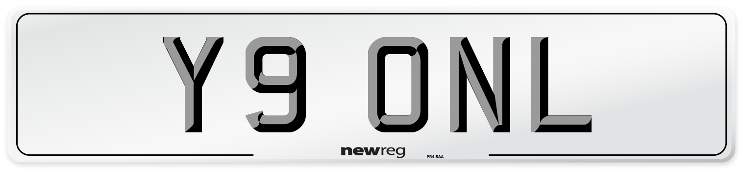 Y9 ONL Number Plate from New Reg